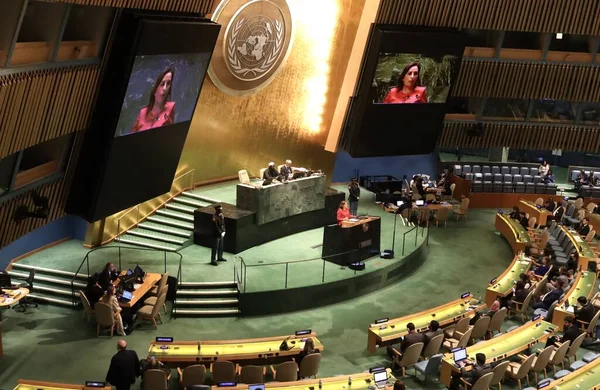 Peru Cumhurbaşkanı Dina Ercilia Boluarte Zegarra, New York 'taki BM 78. GA' da konuşma yapıyor. 19 Eylül 2023, New York, ABD: Peru Başkanı, ilk kadın Cumhurbaşkanı, Dina Ercilia Boluarte Zegarra, Birleşmiş Milletler 'in 78.