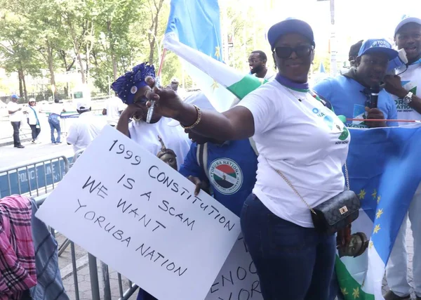 Nigerierna Protesterar Och Kräver Separat Yoruba Nation Inför September 2023 — Stockfoto