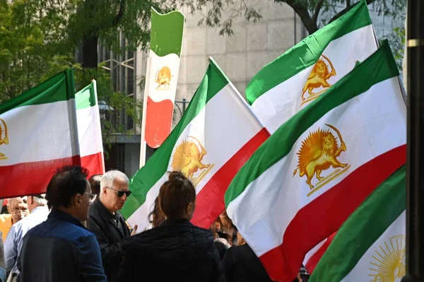 Manifestantes Iraníes Reúnen Frente Sede Onu Septiembre 2023 Nueva York — Foto de Stock