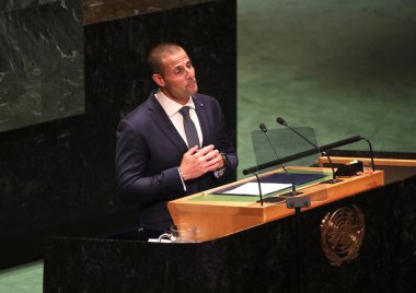 Robert Abel New York 'taki Birleşmiş Milletler Genel Kurulu' nun 78. oturumunda konuşma yapacak. 22 Eylül 2023, New York, ABD