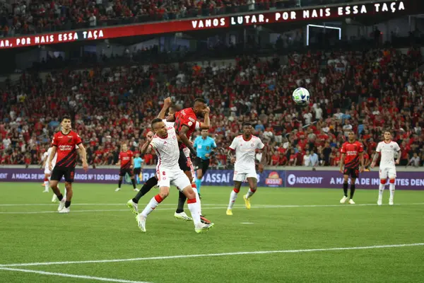 stock image CURITIBA (PR) Brazil 09/21/2023 - Celebration of Alex Santana's goal (80) giving Athletico PR a 2-1 victory against Internacional, this Thursday (21), in the 24th round of the Brazilian championship. 