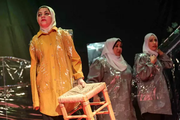 Palestinier Med Funktionshinder Presenterar Sin Teaterföreställning Medusa Gaza September 2023 — Stockfoto