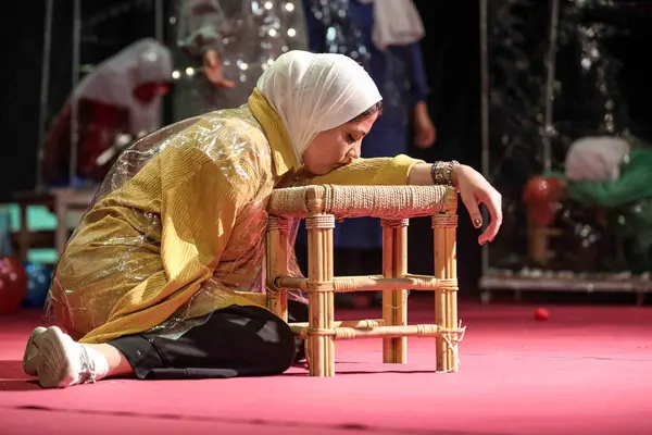Palestinier Med Funktionshinder Presenterar Sin Teaterföreställning Medusa Gaza September 2023 — Stockfoto