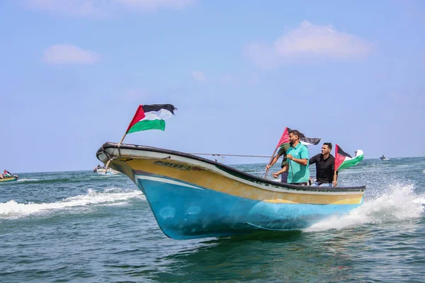 Палестинцы Протестуют Требуют Снятия Израильской Блокады Газы — стоковое фото