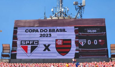 Sao Paulo (SP), Brezilya 09 / 24 / 2023 - Bu Pazar (24) Morumbi Stadyumu 'nda oynanan Copa do Brasil finalinde Sao Paulo ile Flamengo arasında oynanan maç ).