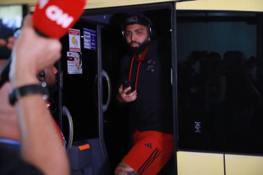 Sao Paulo (SP), Brezilya 09 / 24 / 2023 - Bu Pazar (24) Morumbi Stadyumu 'nda oynanan Copa do Brasil finalinde Sao Paulo ile Flamengo arasında oynanan karşılaşma için takımlar geldi.).