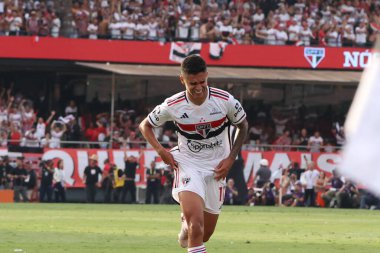 Sao Paulo (SP), 09 / 24 / 2023 - Sao Paulo 'lu Rodrigo Nestor, Flamengo ile oynanan Dünya Kupası finalinde Flamengo' ya karşı oynadığı maçta gol attı ve golünü kutladı.