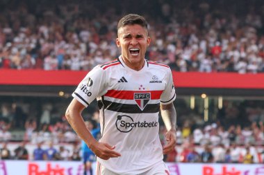 Sao Paulo (SP), 09 / 24 / 2023 - Sao Paulo 'lu Rodrigo Nestor, Flamengo ile oynanan Dünya Kupası finalinde Flamengo' ya karşı oynadığı maçta gol attı ve golünü kutladı.