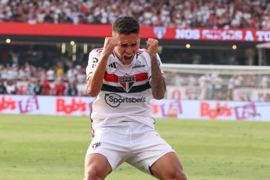 Sao Paulo (SP), 09 / 24 / 2023 - Sao Paulo 'lu Rodrigo Nestor, Flamengo ile oynanan Dünya Kupası finalinde Flamengo' ya karşı oynadığı maçta gol attı ve golünü kutladı.