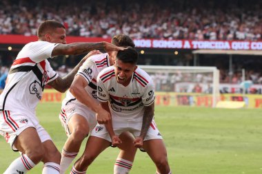 Sao Paulo (SP), 09 / 24 / 2023 - Sao Paulo 'lu Rodrigo Nestor, Flamengo ile oynanan Dünya Kupası finalinde Flamengo' ya karşı oynadığı maçta gol attı ve golünü kutladı.