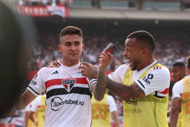 Sao Paulo (SP), 09 / 24 / 2023 - Sao Paulo 'lu Rodrigo Nestor, Flamengo ile oynanan Dünya Kupası finalinde Flamengo' ya karşı oynadığı maçta gol attı ve golünü kutladı.