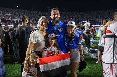 Sao Paulo (SP), Brezilya 09 / 24 / 2023 - Sao Paulo takımı, Morumbi Stadyumu 'nda oynanan Copa do Brasil finalinde Flamengo' ya karşı oynanan maçta şampiyonluğu kutluyor.