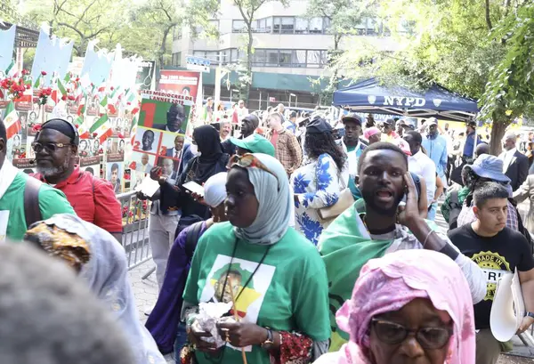 New York Birleşmiş Milletler Önünde Senegal Protestosu Eylül 2023 New — Stok fotoğraf