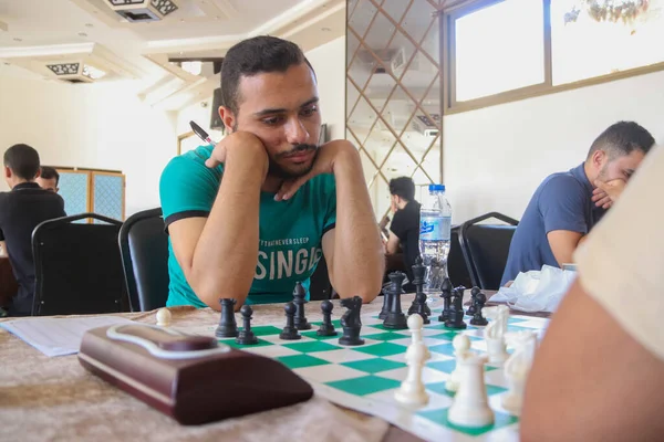 Palestinians Local Chess Tournament Gaza September 2023 Gaza Palestine — Stock Photo, Image