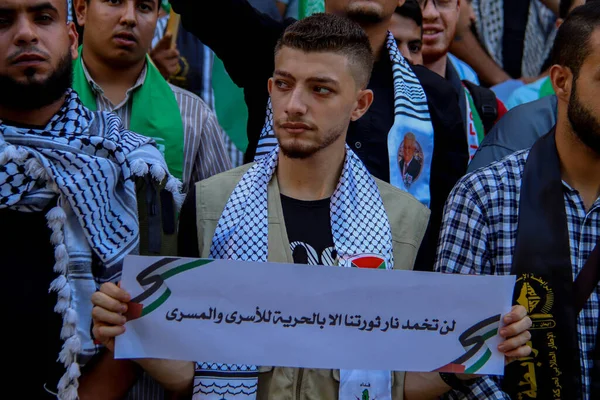 Gli Studenti Delle Università Islamiche Azhar Protestano Diritti Dei Palestinesi — Foto Stock