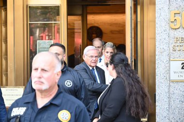 New Jersey Eyaleti Senatörü Robert Menendez rüşvet suçuyla suçlanıyor. 27 Eylül 2023, New York, ABD: ABD 'li Senatör Robert Menendez