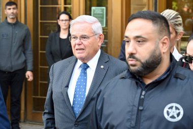 New Jersey Eyaleti Senatörü Robert Menendez rüşvet suçuyla suçlanıyor. 27 Eylül 2023, New York, ABD: ABD 'li Senatör Robert Menendez