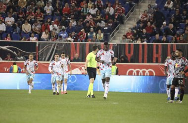 30 Eylül 2023 - Harrison New Jersey, ABD: G. Koutsias (Chicago), New York Red Bulls ve Chicago Fire arasındaki futbol maçında Red Bulls Arena, Harrison, New Jersey 'de golünü kutladı.. 