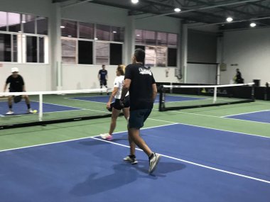 Sao Paulo (SP), 10 / 01 / 2023 - TOURNAMENT / PICKLEBALL / SP - Pickleball Turnuvası Sao Paulo 'da gerçekleşti ve Brezilya' da büyüyen bu sporun karışık maçlarını oynamak için her eyaletten insanları bir araya getirdi.