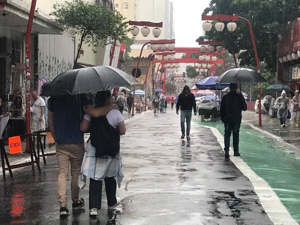 Sao Paulo 2023 Wetter Regen Viel Regen Der Hauptstadt Aufgrund — Stockfoto