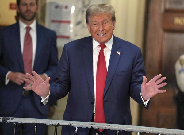 October 4, 2023, New York, USA: Donald Trumps 3rd Day Appearance for Court Fraud Trial in New York. The former US President, Donald Trump arrives at the court on day three, for fraud trial in Manhattan amid tight security and busy day in Manhattan. 