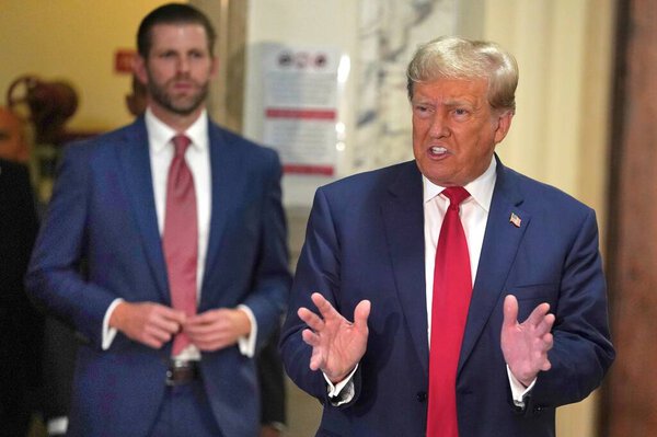 October 4, 2023, New York, USA: Donald Trumps 3rd Day Appearance for Court Fraud Trial in New York. The former US President, Donald Trump arrives at the court on day three, for fraud trial in Manhattan amid tight security and busy day in Manhattan. 