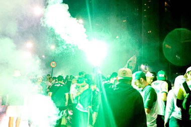 Sao Paulo (SP), 10 Ekim 2023 - Sao Paulo 'nun batısındaki Allianz Parque' da futbol taraftarlarının LIBERTADORES / PALMEIRAS.