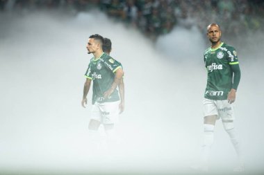 Sao Paulo (SP), 10 Ekim 2023 - Sao Paulo 'nun batısındaki Allianz Parque' da düzenlenen Football 2023 'ün LIBERTADORES / PALMEIRAS. 