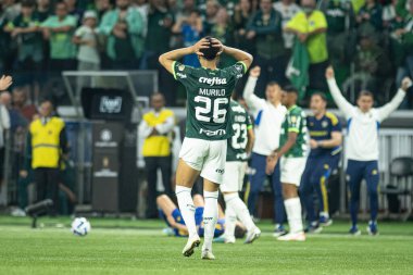 Sao Paulo (SP), 10 Ekim 2023 - Sao Paulo 'nun batısındaki Allianz Parque' da düzenlenen Football 2023 'ün LIBERTADORES / PALMEIRAS. 