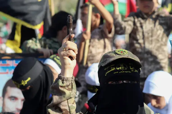 Filistin Slami Cihad Hareketini Destekleyenler Yürüyüşü Ekim 2023 Gazze Filistin — Stok fotoğraf