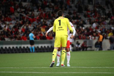 CURITIBA (PR) Brezilya 10 / 08 / 2023 Bragantino 'nun 7 numaralı forması Eric Ramires' in Bragantino 'ya karşı oynadığı karşılaşmada attığı golün kutlaması 