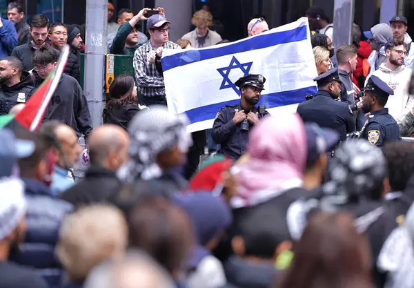 Manifestation Entre Israéliens Palestiniens Times Square Octobre 2023 New York — Photo