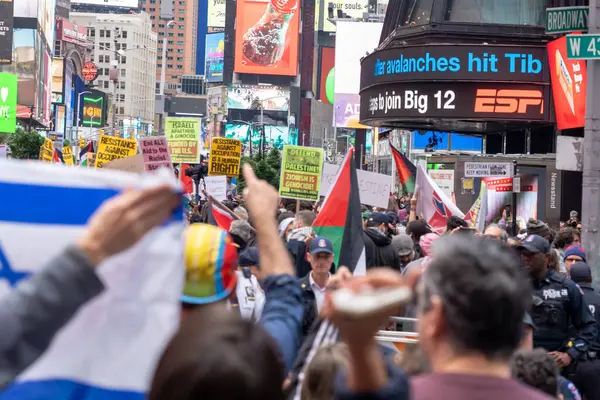 Rassemblement Pro Palestinien Mars Times Square New York Alors Israël — Photo