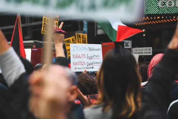 Palestinians Protest Times Square Israeli Consulate October 2023 New York — Stock Photo, Image