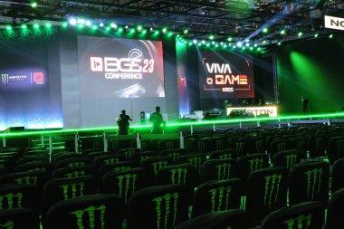 Sao Paulo (SP), Brezilya 10 / 11 / 2023 - Brezilya 'nın Pazar gününe kadar devam eden ve Nintendo standları, Sega, Samsung, Ubisoft ve Ubisoft' un yer aldığı Brezilya 'nın en büyük oyun ve oyuncu ürünleri fuarının açılışında yer alıyor. 