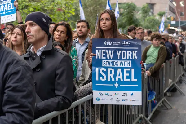 Rally Vigil Held New York City Stand Israel Hamas Attack — Stock Photo, Image