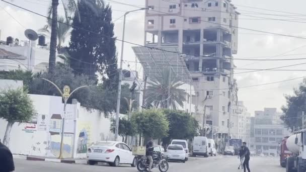 2023년 10월 10일 가자시 알와다 거리에 위치한 이스라엘 전쟁터에서 알나크바퀴 — 비디오