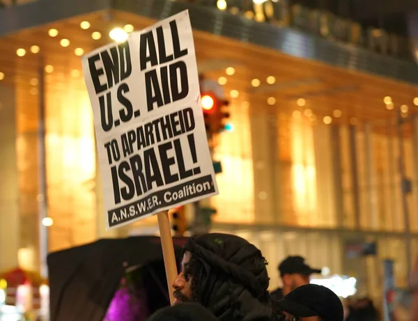 Rally Pro Palestina Times Square Octubre Nueva York Estados Unidos — Foto de Stock