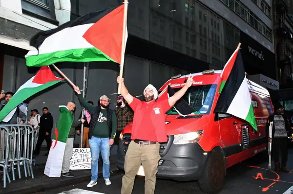 Palestyńscy Protestujący Zwolennicy Protestu Przeciwko Okupacji Palestyny Przez Izrael Października — Zdjęcie stockowe