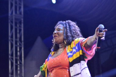 NATAL (RN), Brezilya 14 / 10 / 2022 - Bahia 'lı şarkıcı ve aynı zamanda Brezilya Kültür Bakanı Margareth Menezes, Natal RN' de düzenlenen MADA festivalinin 25. yıldönümüne katıldı.. 
