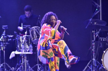 NATAL (RN), Brezilya 14 / 10 / 2022 - Bahia 'lı şarkıcı ve aynı zamanda Brezilya Kültür Bakanı Margareth Menezes, Natal RN' de düzenlenen MADA festivalinin 25. yıldönümüne katıldı.. 