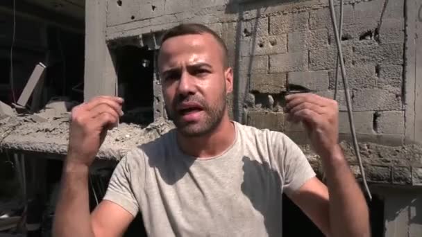 Občanské Domovy Byly Zničeny Maqousi Towers Severně Gaza City Kde — Stock video