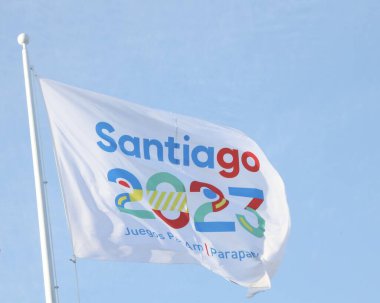 Santiago 'daki Panamerikan Oyunları' nda bayrak kaldırma. 17 Ekim 2023, Santiago, Şili: Santiago 'daki Panamerika Oyunlarında Bayrakları Yükseltme Yarışmasına katılan ülkeleri karşıladı