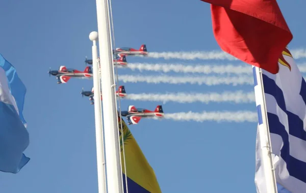 Ύψωση Σημαιών Παναμερικανικούς Αγώνες Στο Σαντιάγκο Οκτωβρίου 2023 Σαντιάγο Χιλή — Φωτογραφία Αρχείου