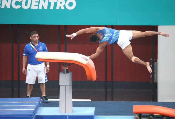 Sportovci Během Výtvarné Gymnastiky Zdarma Školení Října 2023 Santiago Chile — Stock fotografie