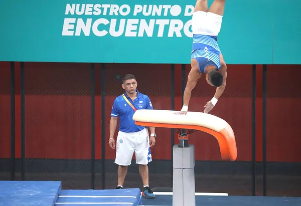 Sportovci Během Výtvarné Gymnastiky Zdarma Školení Října 2023 Santiago Chile — Stock fotografie