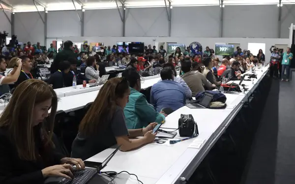 Conferencia Prensa Con Sebastian Yatra Estadio Nacional Octubre 2023 Santiago —  Fotos de Stock