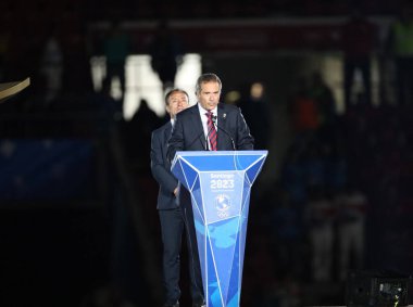 Santiago 'daki 2023 Pan Amerikan Oyunları açılış seremonisi. 20 Ekim 2023, Santiago, Şili: 20 Ekim - 5 Kasım tarihleri arasında Santiago 'da düzenlenen 2023 Pan Amerikan Oyunlarının açılış töreni 