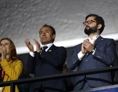 Santiago 'daki 2023 Pan Amerikan Oyunları açılış seremonisi. 20 Ekim 2023, Santiago, Şili: 20 Ekim - 5 Kasım tarihleri arasında Santiago 'da düzenlenen 2023 Pan Amerikan Oyunlarının açılış töreni 