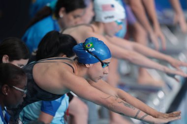 Santiago (CHL), 10 / 20 / 2023 - SwIMMING / 4X100 FREE / WOMEN / GAMES / PAN AMERICAN / CHILE - Kadınlar yüzme takımı finallere 3: 42.27 dakika, Santiago, Şili 'deki Ulusal Stadyum' daki su merkezinde düzenlenen elemelerde en iyi zamanı elde etti..